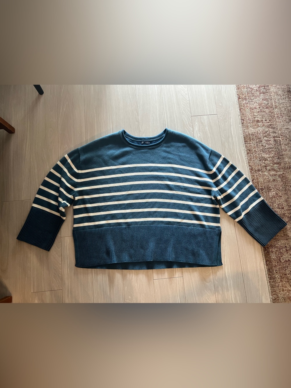 Gap Blue Striped Summer Sweater 100% cotton XXL